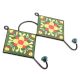 Forest Green And Yellow Ceramic Floral Tiles Hooks